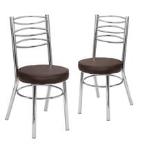 Kit 2 Cadeiras Cromadas CC34 D415 Debrum Kit 2 Cadeiras Cromadas CC34 D415 Debrum
