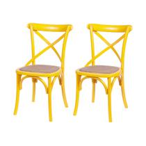 Kit 2 Cadeiras Cross Amarelo - Or Design