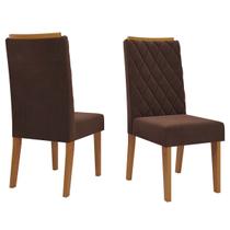 Kit 2 Cadeiras Crystal Mel/Veludo Bombom - Viero Móveis