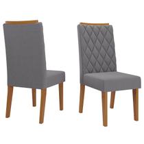Kit 2 Cadeiras Crystal Mel/Veludo Cinza - Viero Móveis