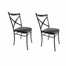 Kit 2 Cadeiras De Aço Ferro Resistente Para Cozinha Buffet Empilháveis Salão De Festa