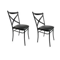 Kit 2 Cadeiras De Aço Ferro Suporta 150 Kg Para Cozinha Buffet Empilháveis Salão De Festa