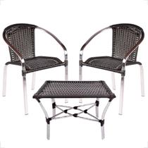 Kit 2 Cadeiras De Alumínio E Mesa de Centro Para Área Externa Pinheiro Artesanal - Fexx FiberHome