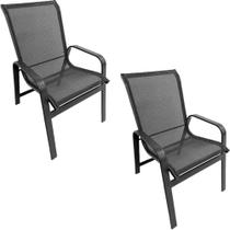 Kit 2 Cadeiras de Alumínio para Área Externa Jardim Piscina - Sarah Móveis
