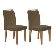 Kit 2 Cadeiras de Cozinha Athenas 2 Un Imbuia-Capuccino/Suede Capuccino - Rufato Kit 2 Cadeiras de Cozinha Athenas 2 Un Imbuia-Capuccino/Suede Capuccino - Rufato