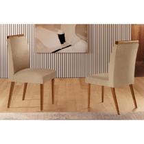 Kit 2 Cadeiras de Cozinha Athenas 2 Un Madeira Capuccino/Linho Bege Turim - Rufato Kit 2 Cadeiras de Cozinha Athenas 2 Un Madeira Capuccino/Linho Bege Turim - Rufato