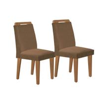 Kit 2 Cadeiras de Cozinha Athenas 2 Un Madeira Capuccino/Suede Capuccino - Rufato Kit 2 Cadeiras de Cozinha Athenas 2 Un Madeira Capuccino/Suede Capuccino - Rufato