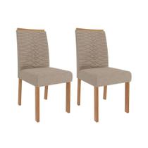 Kit 2 Cadeiras de Cozinha Clarice Wood 2 Un Madeirado/ Linho Bege - Cimol