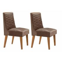 Kit 2 Cadeiras de Cozinha Dafne 2 Un Madeira Capuccino/Courano Capuccino - Rufato Kit 2 Cadeiras de Cozinha Dafne 2 Un Madeira Capuccino/Courano Capuccino - Rufato