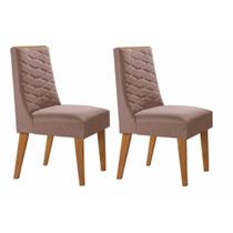 Kit 2 Cadeiras de Cozinha Dafne 2 Un Madeira Capuccino/Linho Capuccino - Rufato Kit 2 Cadeiras de Cozinha Dafne 2 Un Madeira Capuccino/Linho Capuccino - Rufato