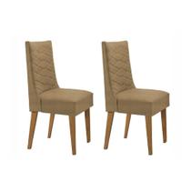 Kit 2 Cadeiras de Cozinha Dafne 2 Un Madeira Capuccino/Suede Capuccino - Rufato Kit 2 Cadeiras de Cozinha Dafne 2 Un Madeira Capuccino/Suede Capuccino - Rufato