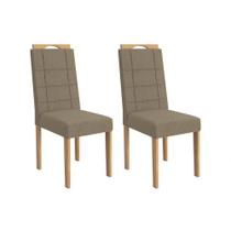 Kit 2 Cadeiras de Cozinha Flora 2CAD150 Madeirado 2 Un Carvalho/Boucle Bege Fendi - Kappesberg Kit 2 Cadeiras de Cozinha Flora 2CAD150 Madeirado 2 Un Carvalho/Boucle Bege Fendi - Kappesberg