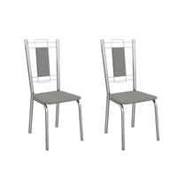 Kit 2 Cadeiras de Cozinha Florença 2C005CR Aço 2 Un Cromado/Boucle Cinza - Kappesberg Kit 2 Cadeiras de Cozinha Florença 2C005CR Aço 2 Un Cromado/Boucle Cinza - Kappesberg