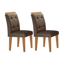 Kit 2 Cadeiras de Cozinha Imperatriz 2 Un Madeira Capuccino/Suede Capuccino - Rufato