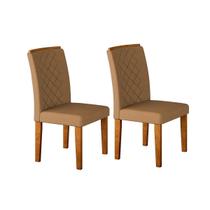 Kit 2 Cadeiras de Cozinha Jade 2 Un Imbuia/Suede Capuccino - Rufato