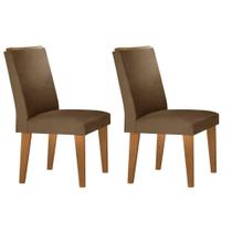 Kit 2 Cadeiras de Cozinha Lunara 2 Un Madeira Capuccino/Suede Capuccino - Rufato Kit 2 Cadeiras de Cozinha Lunara 2 Un Madeira Capuccino/Suede Capuccino - Rufato
