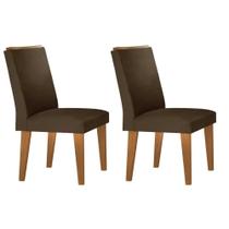 Kit 2 Cadeiras de Cozinha Lunara 2 Un Madeira Capuccino/Suede Marrom - Rufato Kit 2 Cadeiras de Cozinha Lunara 2 Un Madeira Capuccino/Suede Marrom - Rufato