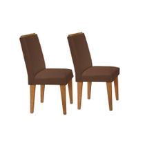 Kit 2 Cadeiras de Cozinha Lunara 2 Un Madeira Capuccino/Suede Marrom - Rufato Kit 2 Cadeiras de Cozinha Lunara 2 Un Madeira Capuccino/Suede Marrom - Rufato