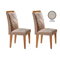 Kit 2 Cadeiras de Cozinha Melissa 2 Un Madeira Capuccino/Linho Bege Turim - Rufato