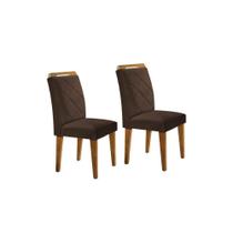 Kit 2 Cadeiras de Cozinha Melissa 2 Un Madeira Capuccino/Suede Capuccino - Rufato