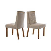 Kit 2 Cadeiras de Cozinha Montreal 2 Un Imbuia/Suede Creme - Rufato Kit 2 Cadeiras de Cozinha Montreal 2 Un Imbuia/Suede Creme - Rufato