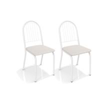 Kit 2 Cadeiras de Cozinha Noruega 2C077BRF 2 Un Branco Fosco/Courano Branco - Kappesberg