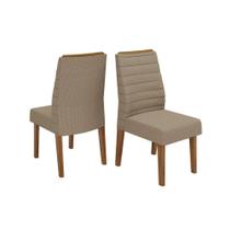 Kit 2 Cadeiras de Cozinha Ondina 2 Un Freijo/Linho Bege - DJ Móveis