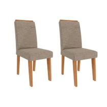 Kit 2 Cadeiras de Cozinha Taís 2 Un Cinamomo/Linho Bege - Cimol