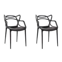 Kit 2 Cadeiras de Design Allegra Empilhavel interior e Exterior Sala Jantar Garden life Kit 2 Cadeiras de Design Allegra Empilhavel interior e Exterior Sala Jantar Garden life