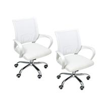 Kit 2 Cadeiras De Escritório Begonia Ergonômico Branco