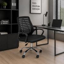 Kit 2 Cadeiras de Escritório Diretor Tela Mesh Cádis Preto