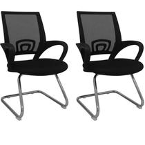 Kit 2 Cadeiras de Escritório Interlocutor Tela Mesh Santiago Kit 2 Cadeiras de Escritório Interlocutor Tela Mesh Santiago