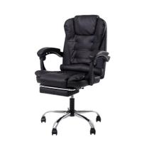 Kit 2 Cadeiras De Escritório Presidente Executiva Alta Big Boss Giratória Reclinável Ajustável Com Apoio Para Os Pés Preta - Cadeiras INC