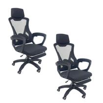Kit 2 Cadeiras de Escritório Presidente Executiva Oficial Supreme Preto Kit 2 Cadeiras de Escritório Presidente Executiva Oficial Supreme Preto