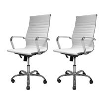 Kit 2 Cadeiras De Escritório Presidente Stripes Caramelo