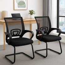 Kit 2 Cadeiras De Escritório Secretária Base Fixa Tela Mesh Kit 2 Cadeiras De Escritório Secretária Base Fixa Tela Mesh