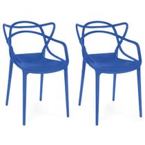 Kit 2 Cadeiras de Jantar Allegra Prática Empilhável - Azul Petróleo