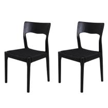 Kit 2 Cadeiras de Jantar Caravela com Base em Madeira Assento em Corda Náutica para Área Gourmet Sala De Estar Varanda