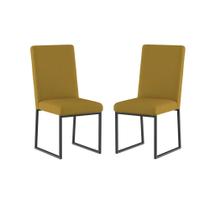 Kit 2 Cadeiras De Jantar Com Base Ferro Preto Luxo Balaqui