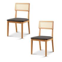 Kit 2 Cadeiras de Jantar com Encosto de Telinha Ava
