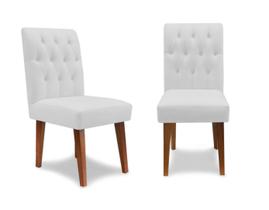 Kit 2 Cadeiras De Jantar Decorativa Gabi Suede Branco