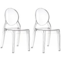 Kit 2 Cadeiras de Jantar Design Ghost Acrílica Transparente