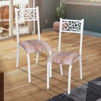 Kit 2 Cadeiras de Jantar em Aço com Assento Estofado Luna