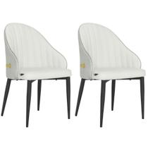 Kit 2 Cadeiras de Jantar Estofada Design La Martina - Branca