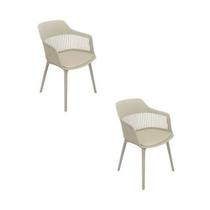 Kit 2 Cadeiras de Jantar Estofada Marcela Montreal 140PP 2 Unidades Nude