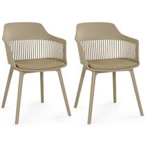 Kit 2 Cadeiras De Jantar Estofada Marcela Montreal Nude