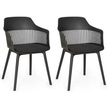 Kit 2 Cadeiras De Jantar Estofada Marcela - Preto