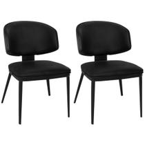 Kit 2 Cadeiras de Jantar Estofada Siena Design Italiano Encosto Flutuante com Espuma de Alta Densidade - Preto Kit 2 Cadeiras de Jantar Estofada Siena Design Italiano Encosto Flutuante com Espuma de Alta Densidade - Preto