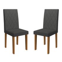 Kit 2 Cadeiras de Jantar Estofadas 43,5cm Multimóveis CR50216 Kit 2 Cadeiras de Jantar Estofadas 43,5cm Multimóveis CR50216