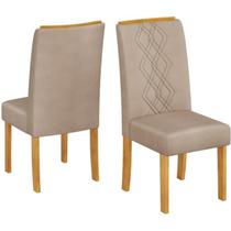 Kit 2 Cadeiras De Jantar Estofadas Ayla Veludo Creme Freijo Dj Moveis